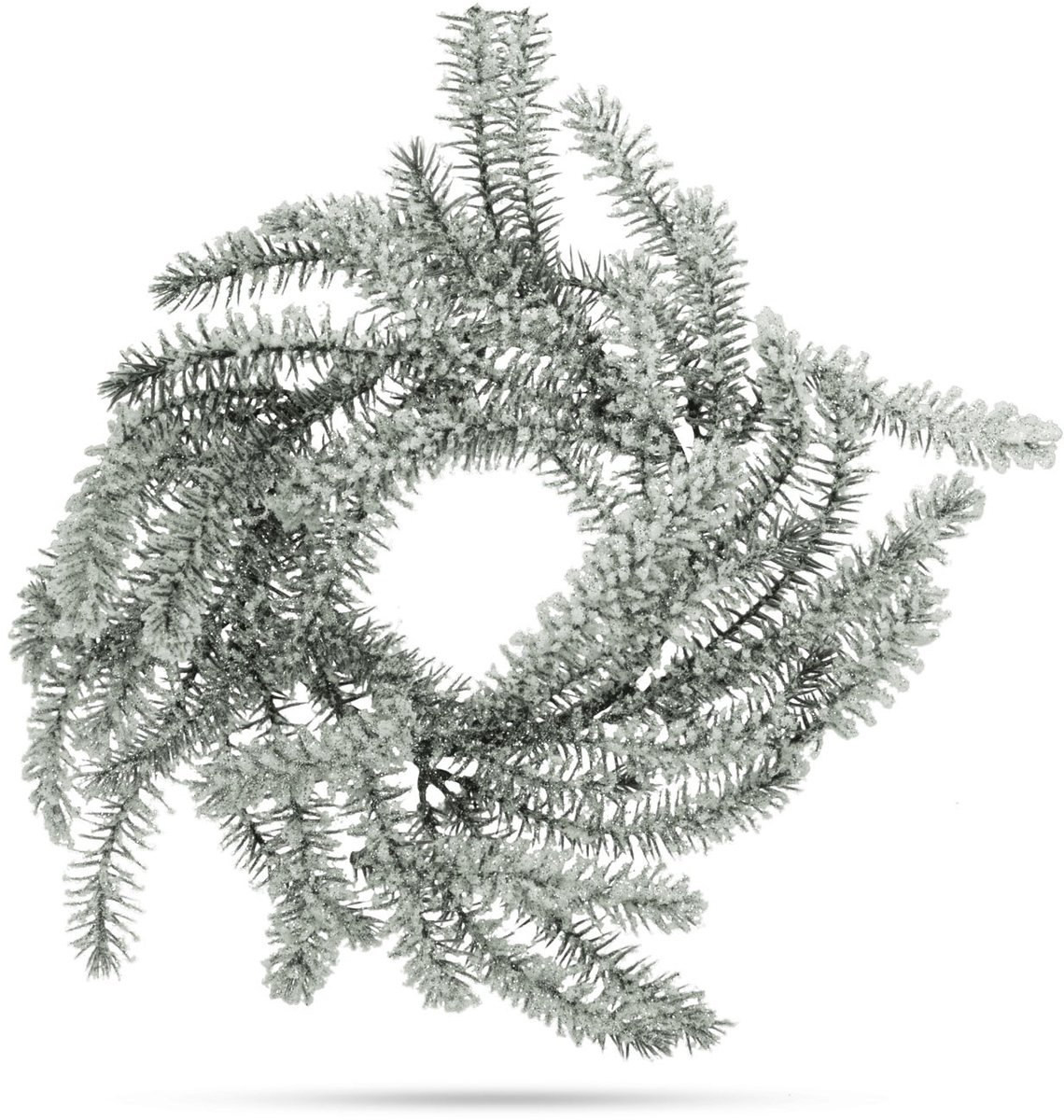 Kerstdecoratie - krans - groen, besneeuwd - 27 cm 1 Stuks [58530A]