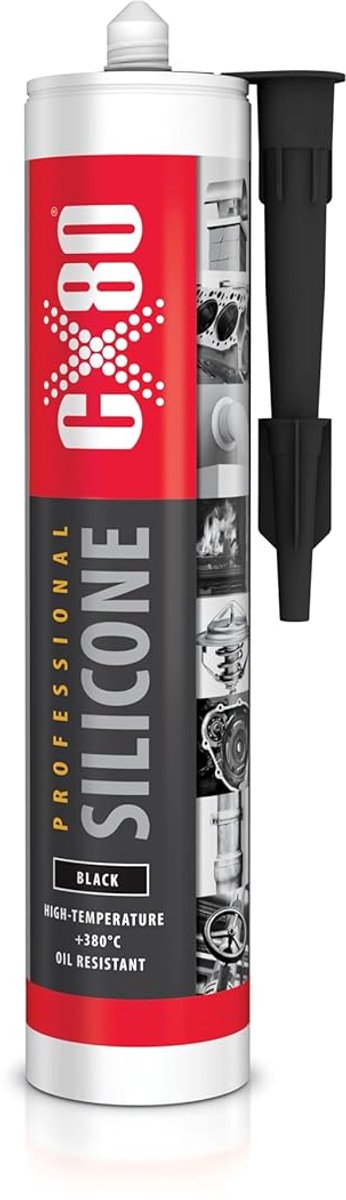 Silicone kit hoge temperatuur 310ml - zwart - hittebestendig - flexibele afdichting - ShopVlot