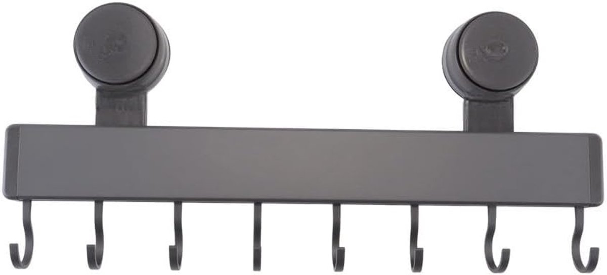Keukenhaak rek 8 haken - 40 cm Aluminium ABS - Vochtbestendig en roestvrij - Flexibele opslag voor keuken en badkamer - ShopVlot