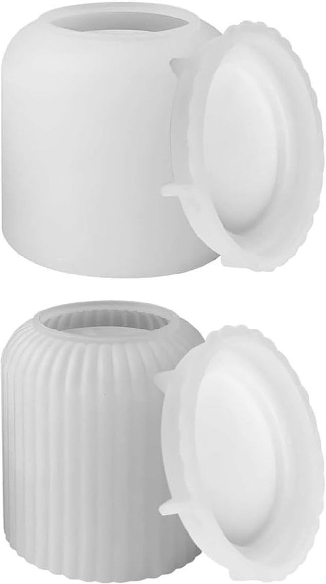 Cilinder Kaarsenhouder Mallen - 3D Siliconen Mallen Met Deksel - Modern Design - Ideaal Voor Decoratie - ShopVlot