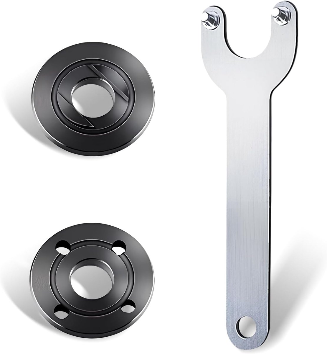 Hoekslijper accessoires 125mm - 3-delig set - Flensmoeren en sleutel - Voor veilig slijpen - ShopVlot