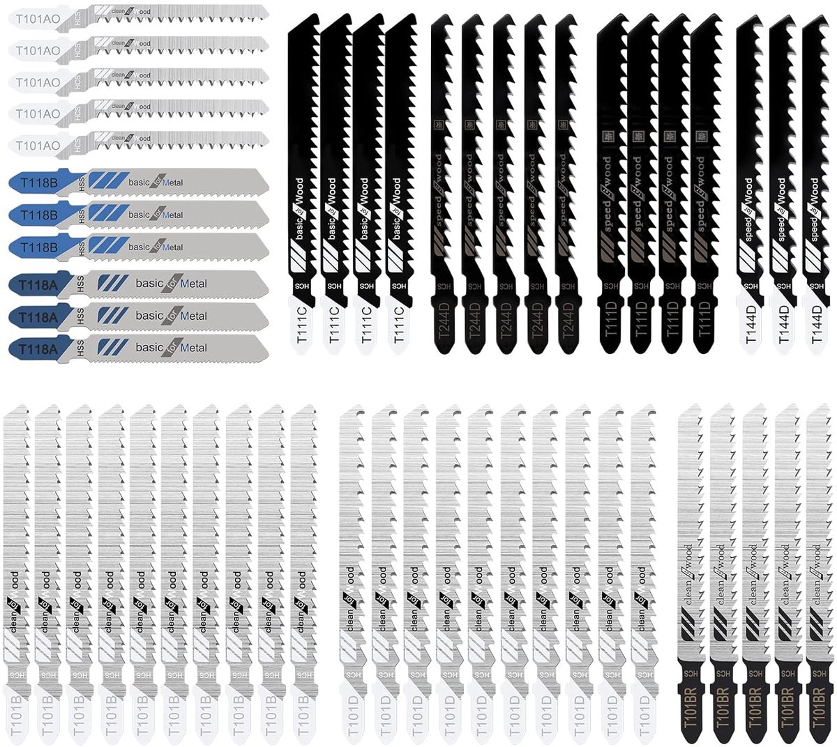 Decoupeerzaagbladen set 52 - HCS HSS - voor metaal en hout - snelle en nauwkeurige snedes - ShopVlot