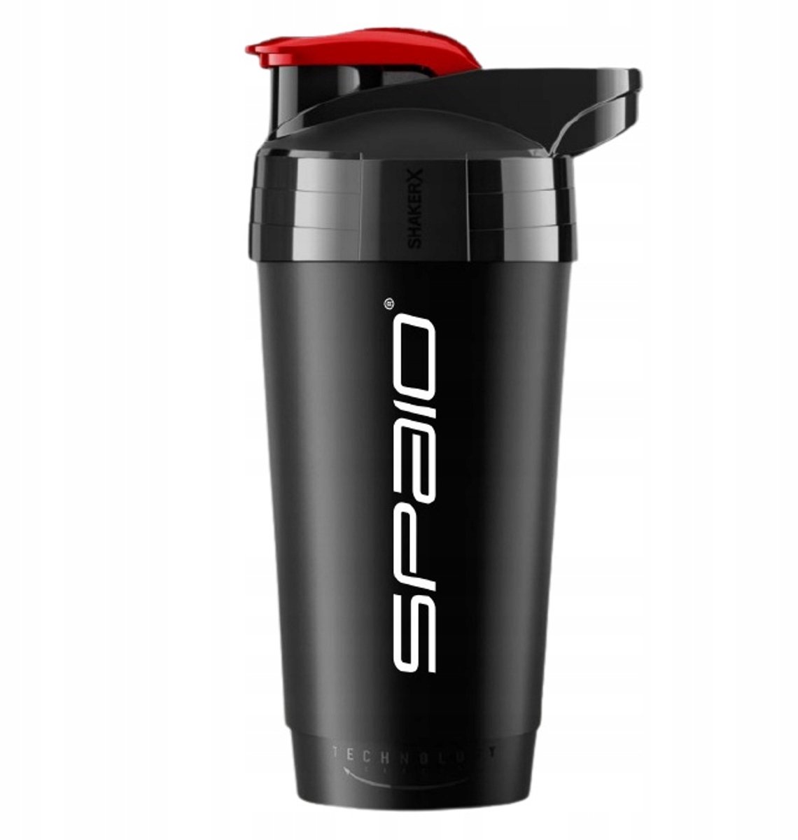 Spaio Shaker 700ml - Zwart/Rood, BPA-vrij