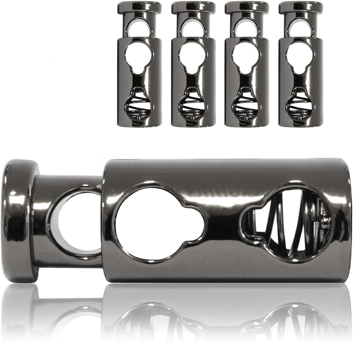 Kabelstopper set van 4 - metalen klem - rechte vorm - voor touwen en handtassen - ShopVlot