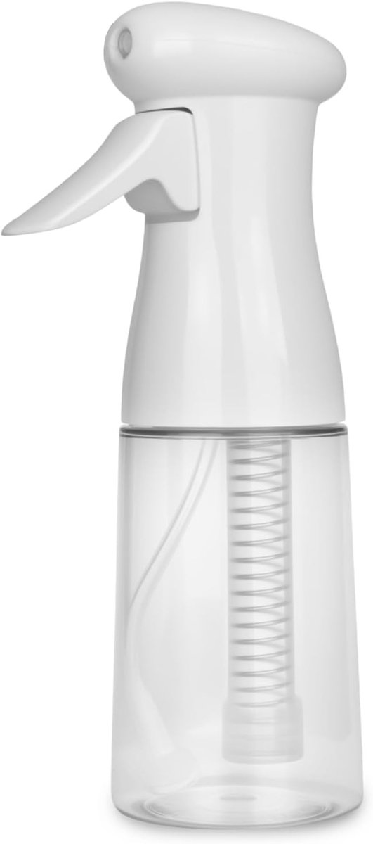 SnelShoppen - Sprayfles voor Haar 200 ml, Druppelvrije Sprayfles, Ultra Fijne Vernevelaar voor Planten, Kapsalon, Huidverzorging, Schoonmaak (Wit Tran