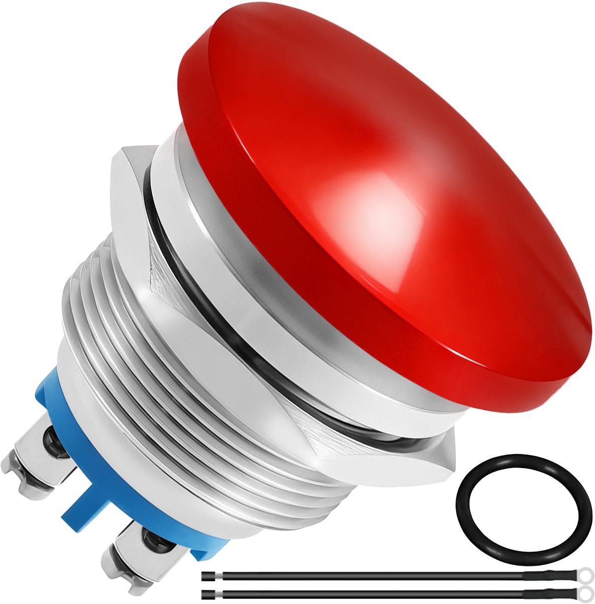 Momentary Drukknop Schakelaar 22mm - Rood - IP65 Waterdicht - Geschikt voor Auto en Boot - ShopVlot