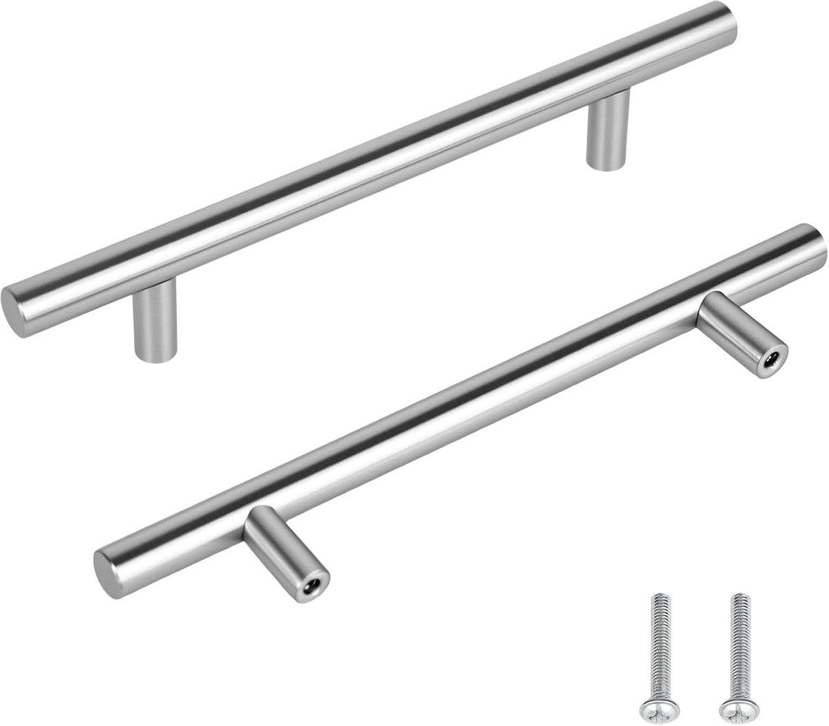 Meubelhandgrepen 128 mm - RVS - T-bar ontwerp - Voor kasten en lades - ShopVlot