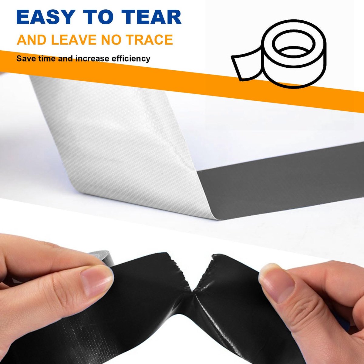 Fabricetape 25 mm x 20 m - Waterproof zwart - Extra sterk - Ideaal voor reparaties binnen en buiten - ShopVlot