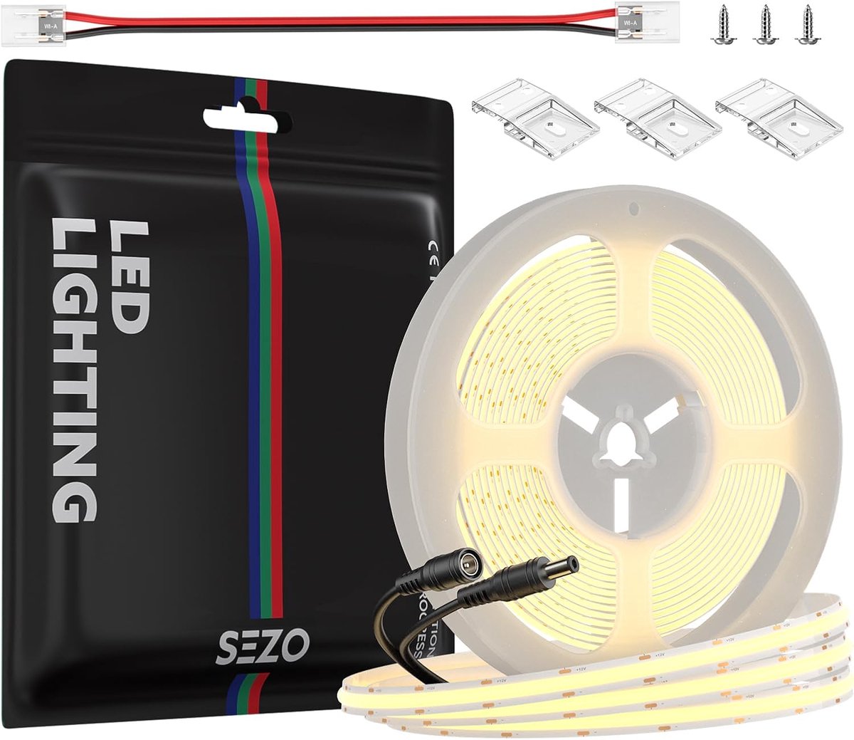 LED strip 12V 5M - FCOB verlichting - dimbaar - ideaal voor woonkamer en slaapkamer - ShopVlot