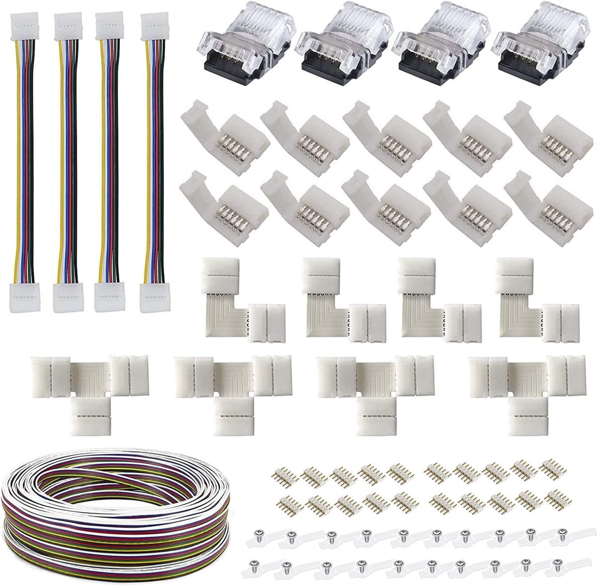 LED Quick Connection Kit 6pin - 12mm breed - Inclusief verlengkabel en connectors - Perfect voor DIY verlichting - ShopVlot