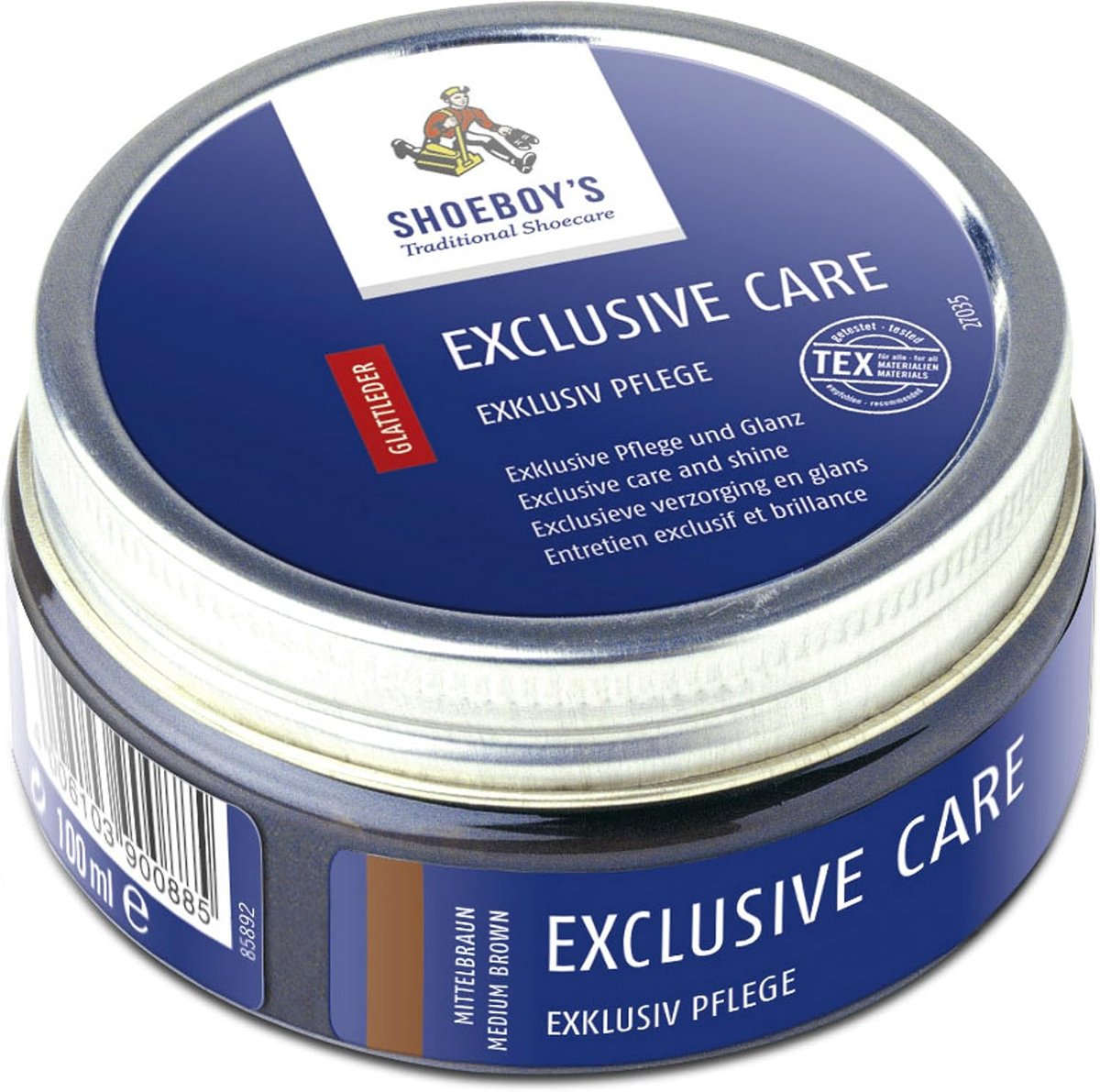 Schoencrème - medium bruin - voor glad leer - exclusieve verzorging en glans - ShopVlot