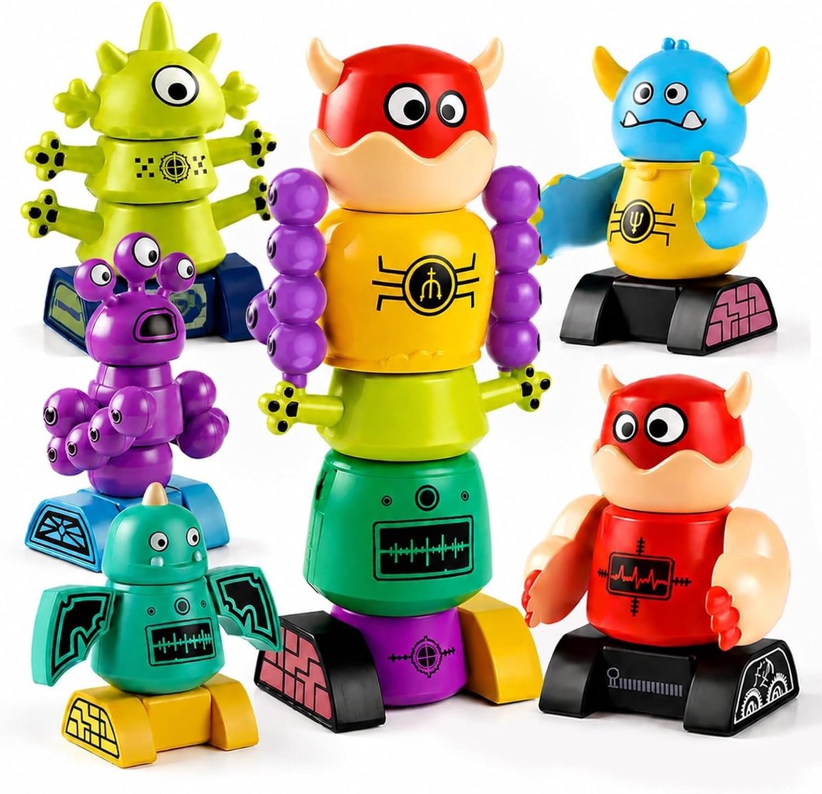 Magnetisch Monster 5 Pack - Creatief Speelgoed - Kleurige Magneten - Stimuleert de Fantasie - ShopVlot