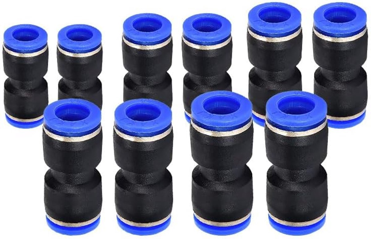 Pneumatische snelkoppelingen set van 10 - 4/6/8/10mm aansluiting - blauwe kleur - voor luchtcirculatie en drukbehoud - ShopVlot