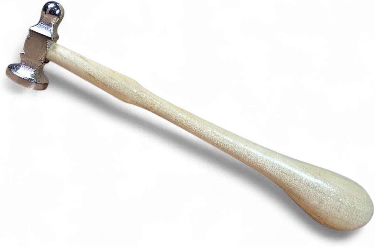 Repousse hamer 28mm - koperbruin - houten handvat - ideaal voor metaalbewerking - ShopVlot