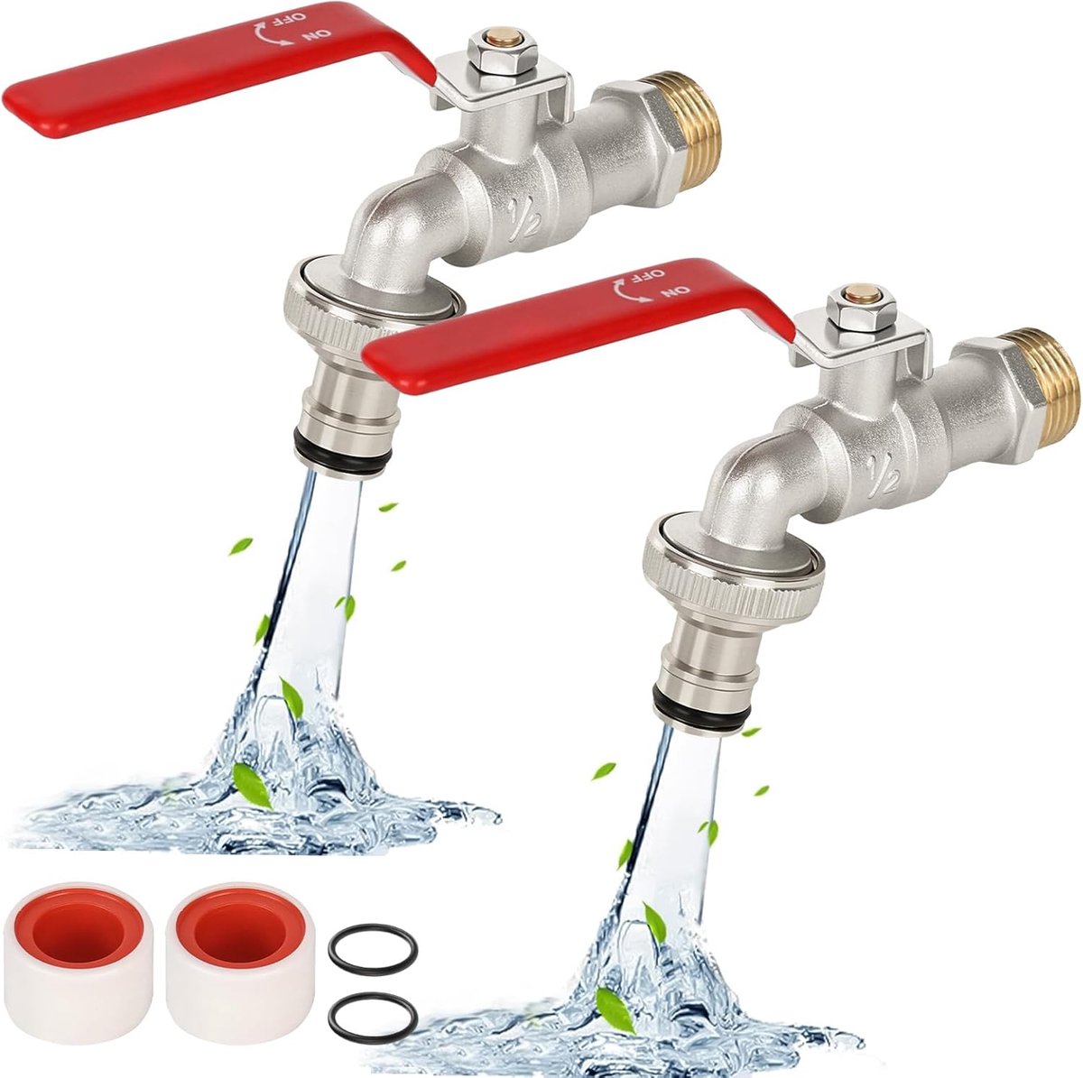 Tuinkraan 1/2 Inch - Messing - Roest- en vorstbestendig - Voor tuin en wasmachine - ShopVlot