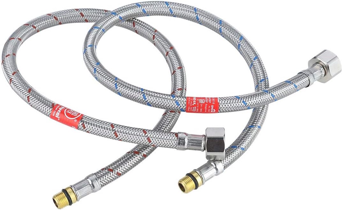 Aansluitslang 50 cm - G3/8 x M10 - RVS gewapend - Ideaal voor mengkraan - ShopVlot