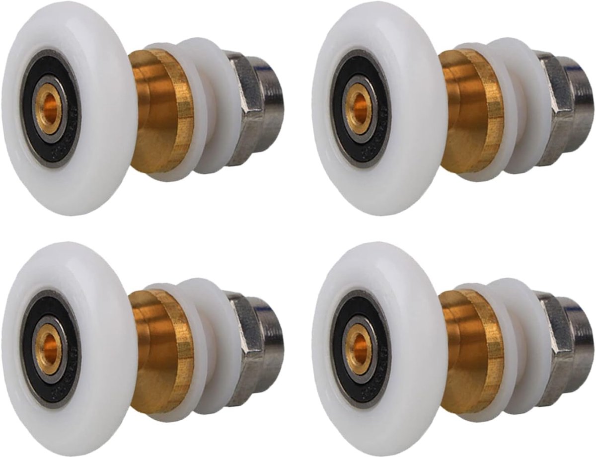 Douchedeur Rollen 23mm - Koper, RVS en Nylon - Sterke Laadcapaciteit - Ultra Stille Vervanging - ShopVlot