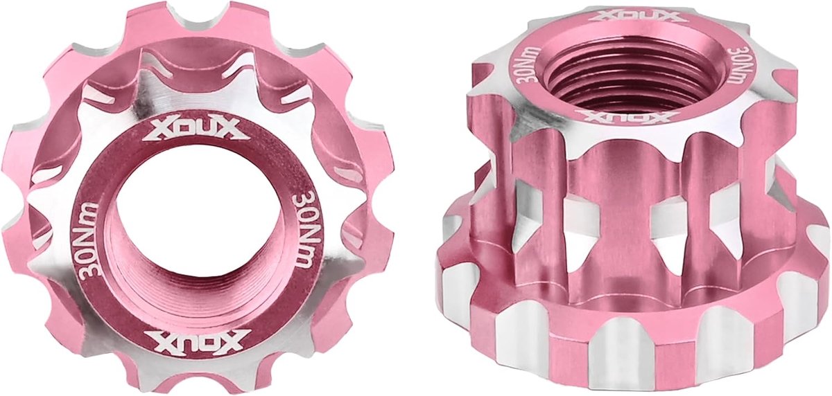 BMX asmoeren 10mm - roze - aluminium - perfecte pasvorm voor BMX fietsen - ShopVlot