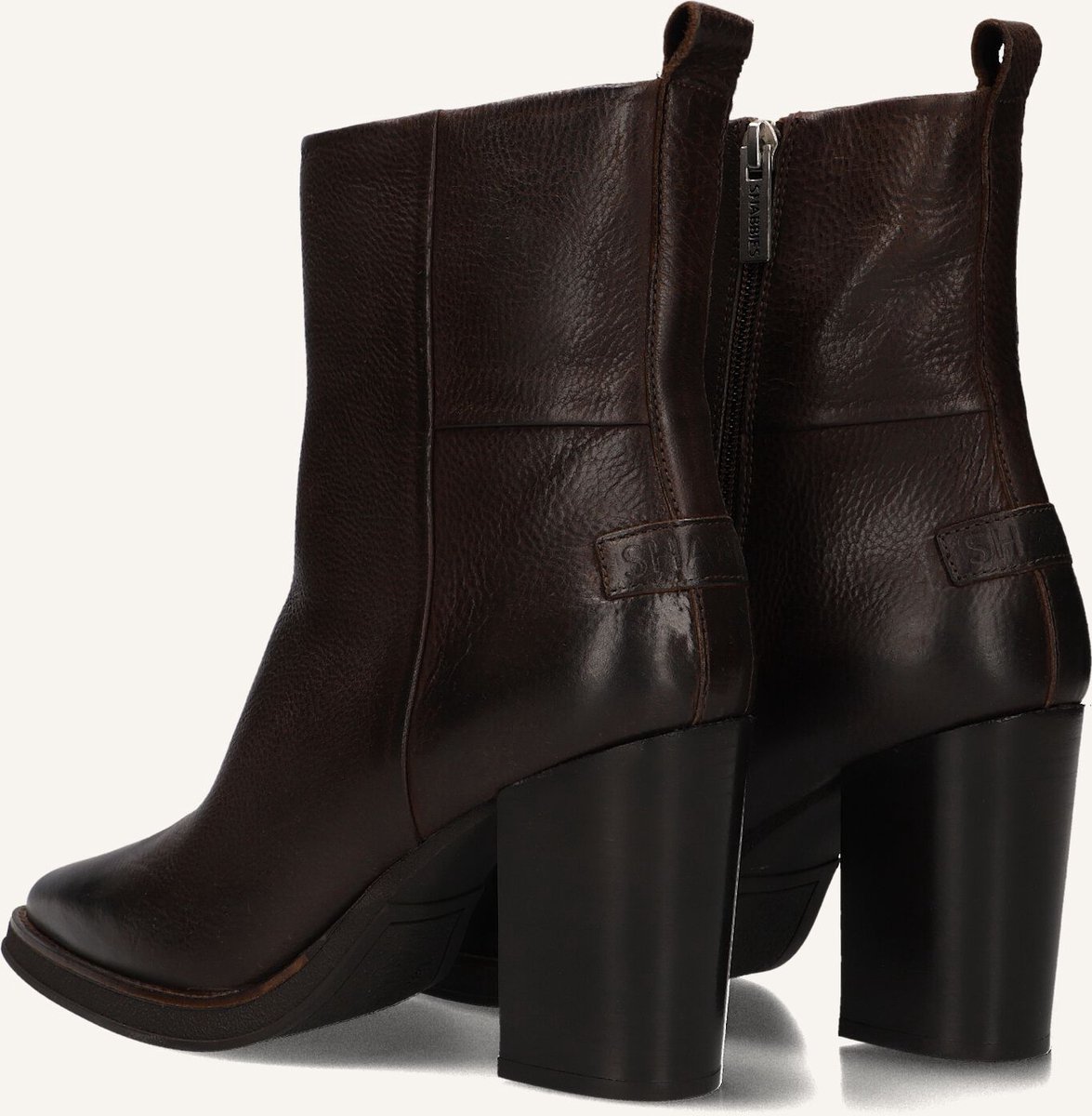 Shabbies Grunch Ami Enkellaarsjes - Enkelboots met rits - Dames - Bruin - Maat 36