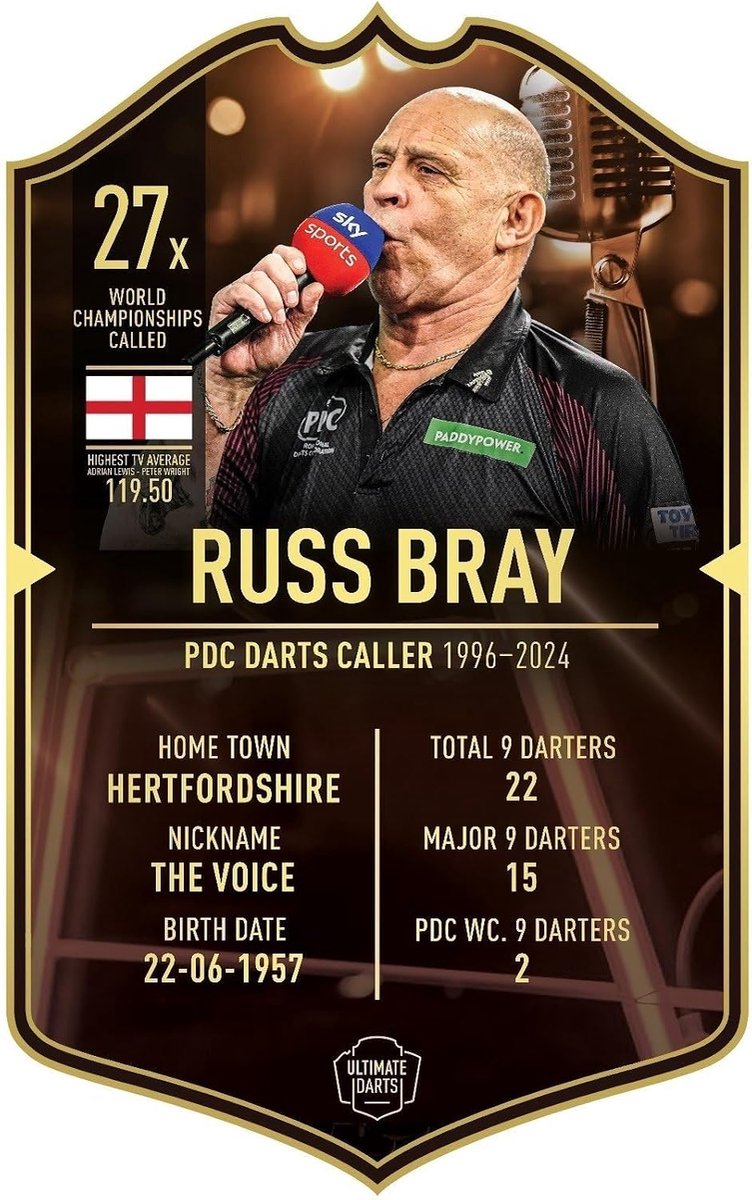 Darts scorekaart - Ultimate variant - Inclusief Russ Bray ontwerp - Perfect voor dartwedstrijden - ShopVlot