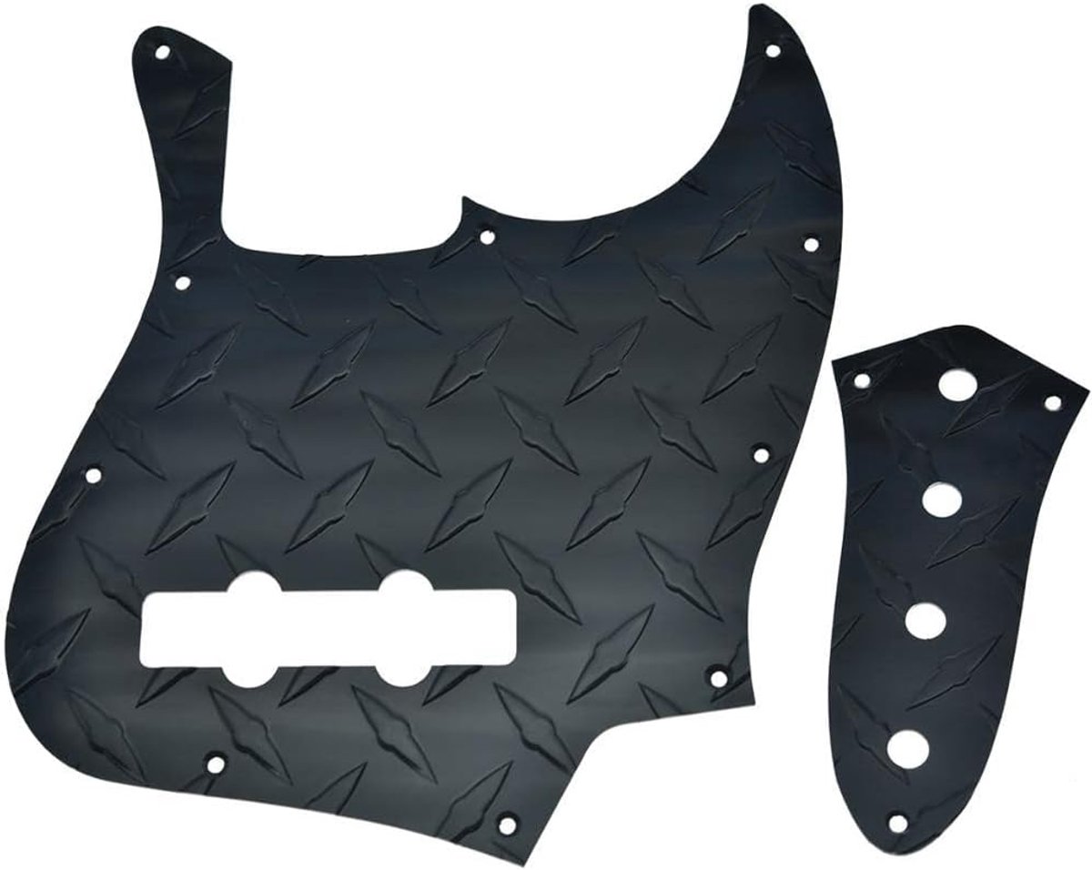 Jazz Bass pickguard 10-holes - aluminium diamantplaat - 4-snarig - duurzame bescherming - ShopVlot