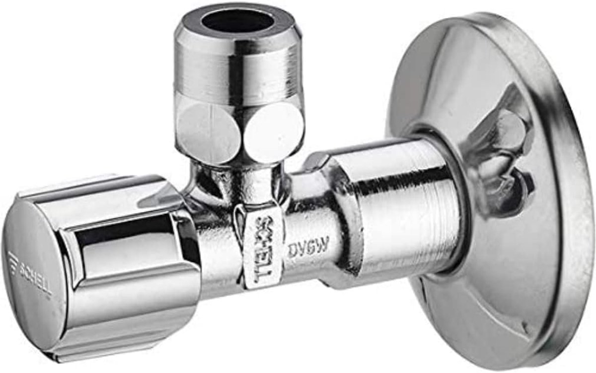 Hoekafsluiter ½" - chroom - zelfdichtende aansluiting - comfortabel gebruik - ShopVlot