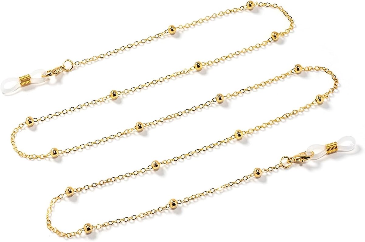 Brilketting 70 cm - Aluminium Straps - Zwart/Zilver - Modeaccessoire voor lezen en sport - ShopVlot