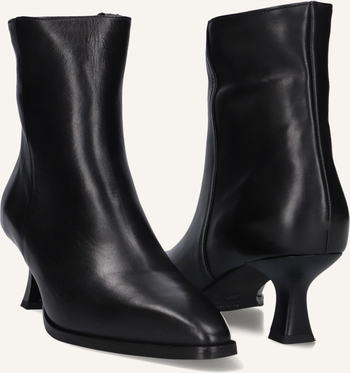 Notre-V 85936 Enkellaarsjes - Enkelboots met rits - Dames - Zwart - Maat 36