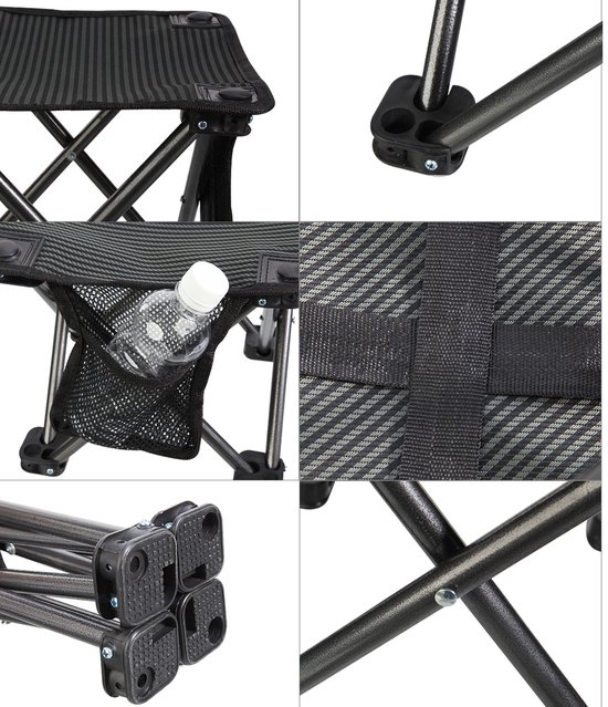 Mini-klapkruk, opvouwbare kruk voor op de camping - Angel-stoel Staal 650 g Licht 150 kg van MINI — afbeelding 2