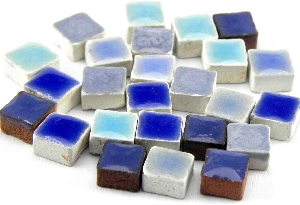 Mosaic mini's 5x5x3mm - mix blauw - 5000 micro keramische tegels - ideaal voor zelfgemaakte mozaïeken - ShopVlot
