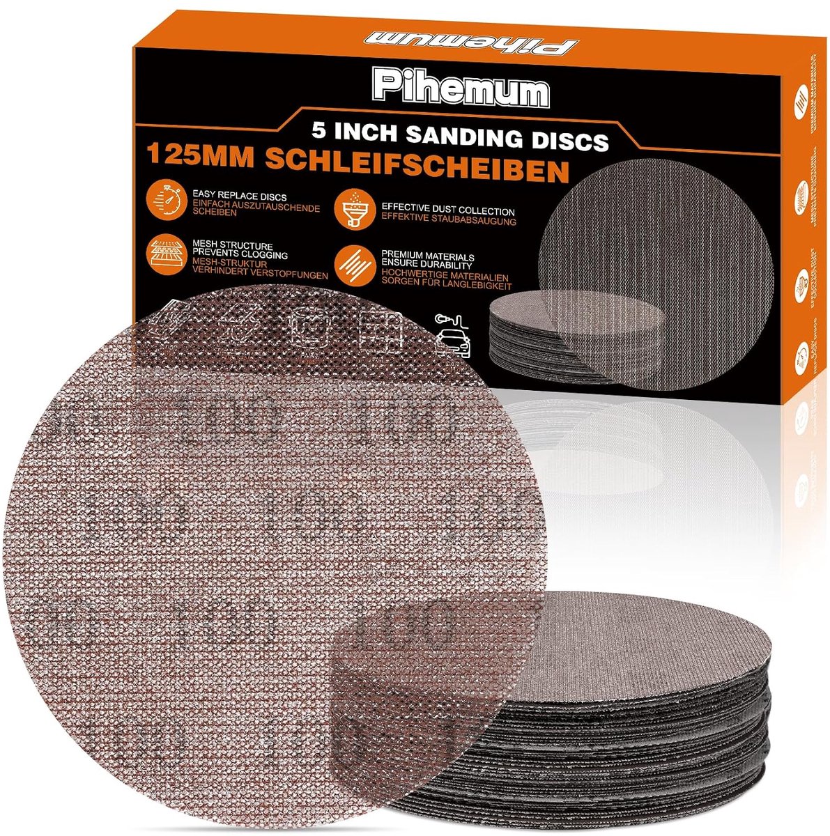 Schuurdiscs 125 mm - 100 Grit - Open mesh ontwerp - Voor efficiënte materiaalverwijdering - ShopVlot