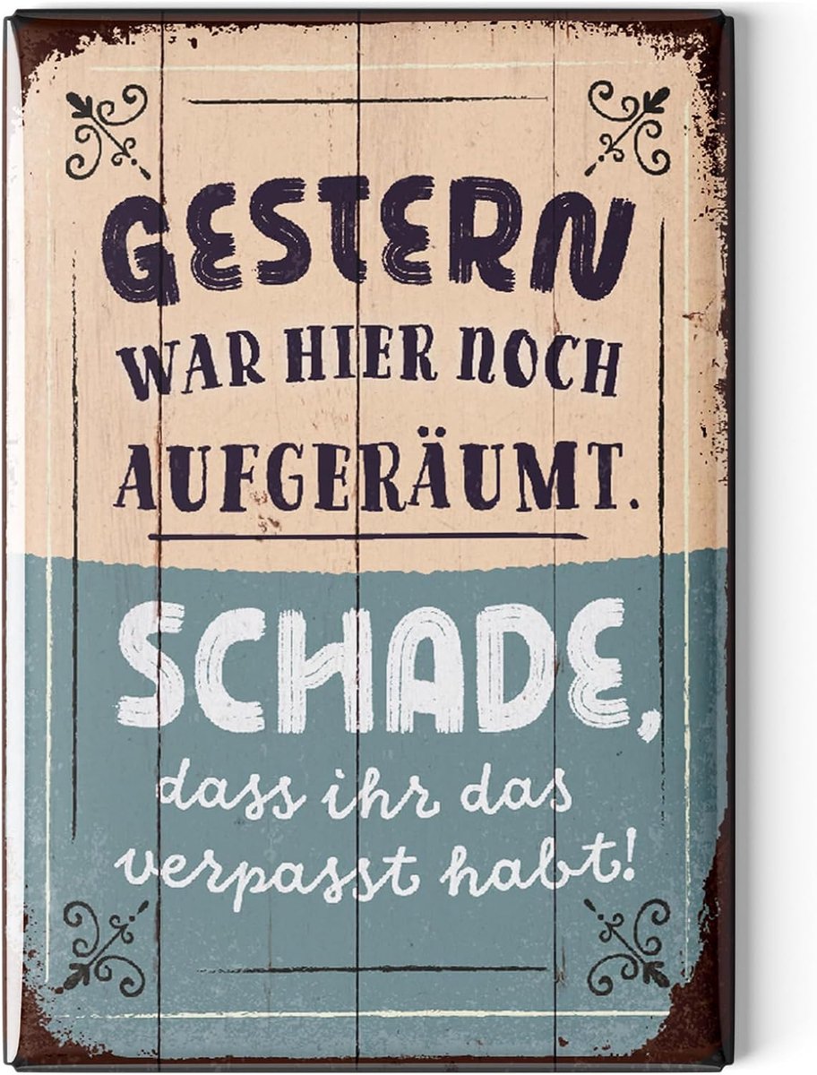 Magneten voor de koelkast 8 x 5.5 cm - grappige ontwerpen - retro stijl - breng vreugde in je keuken - ShopVlot