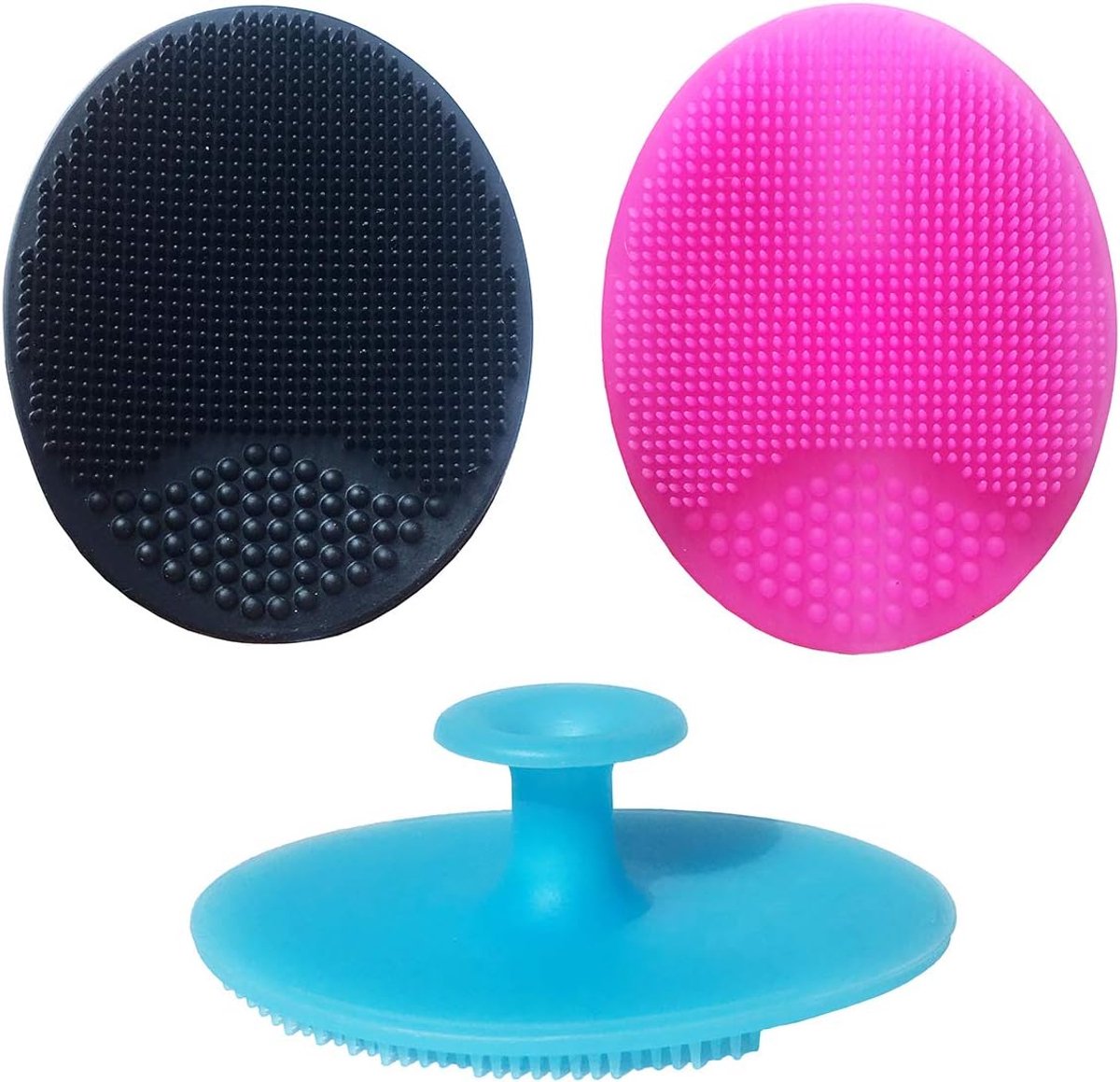 Siliconen gezichtsscrubber - S - 3 stuks - voor baby en volwassen - zachte gezichtsreiniging - ShopVlot