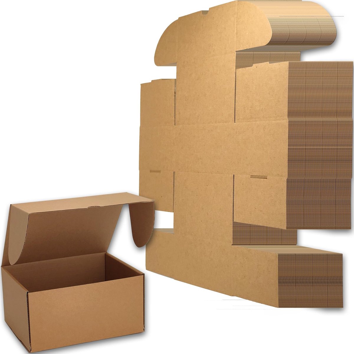 Postdozen 200 x 150 x 100 mm - Bruine kartonnen verzenddozen - Verpakking van 25 - Perfect voor kleine bedrijven - ShopVlot