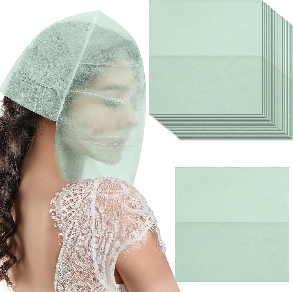 Make-up beschermkapjes 20 stuks - ademend - aanpasbare kappen - bescherming voor kleding en make-up - ShopVlot