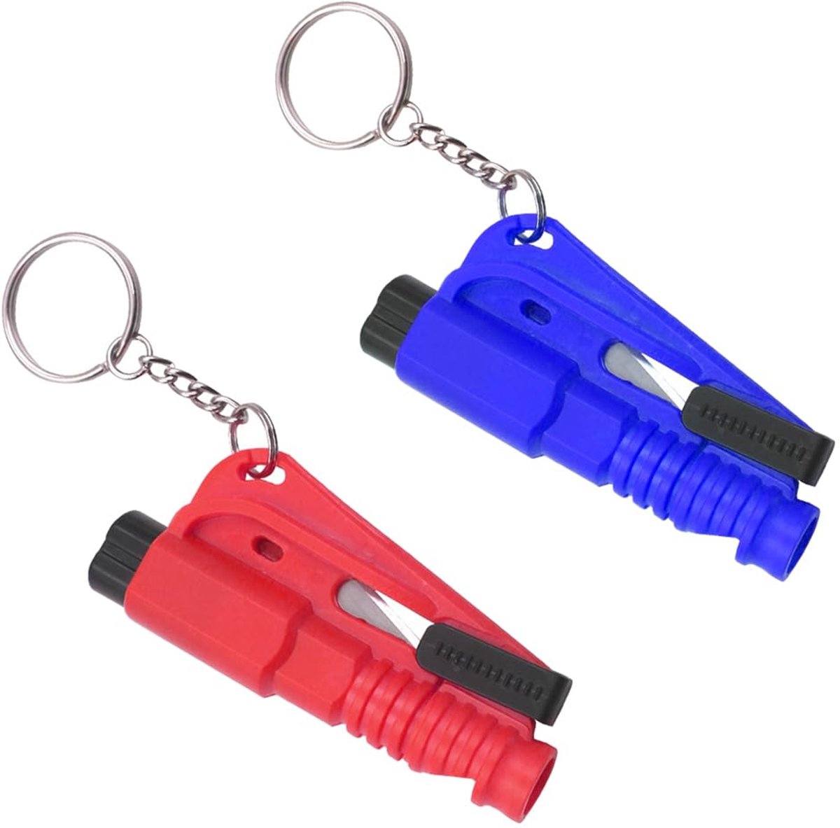 Auto ontsnappingsgereedschap 2 stuks - veiligheidssleutelhanger - 2 in 1 gordelsnijder en ruitbreker - ShopVlot