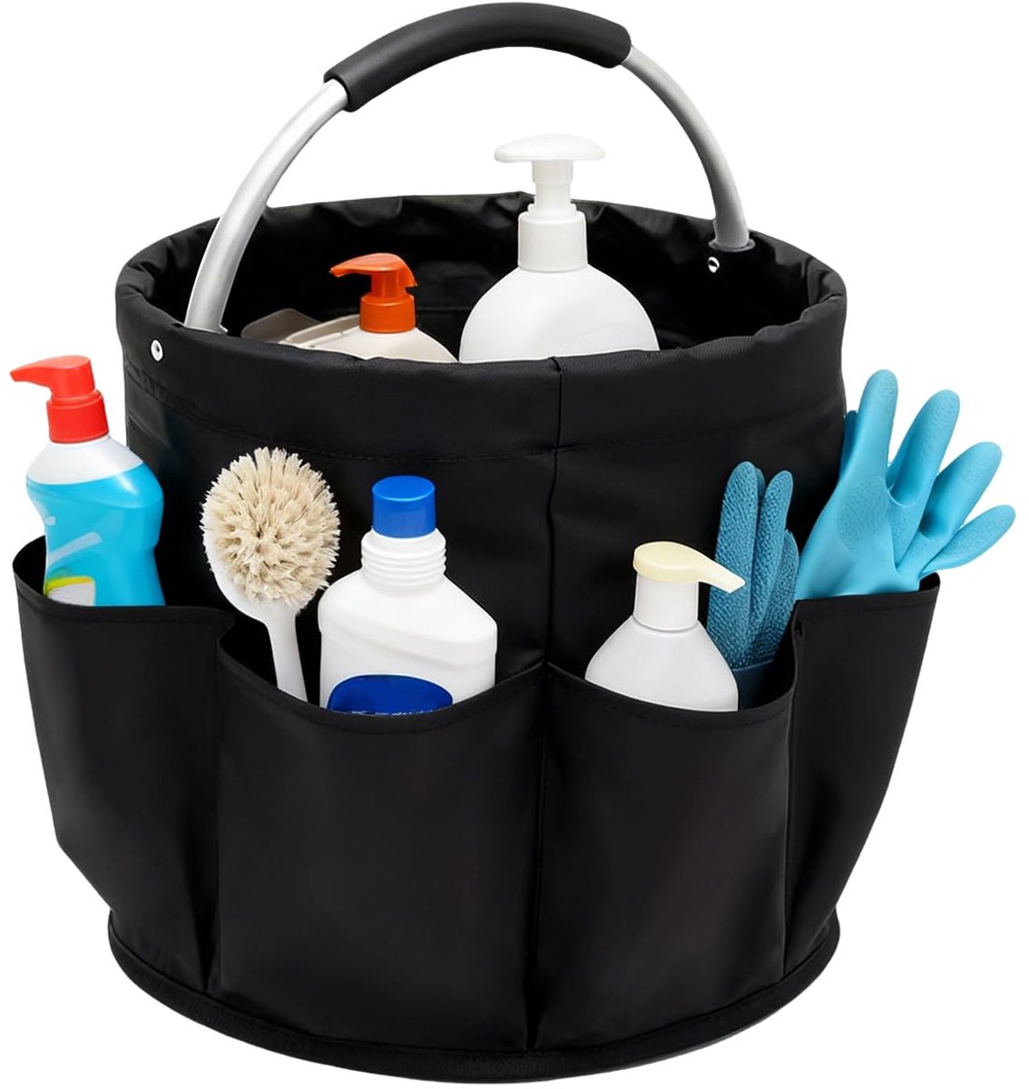 Schoonmaak-Caddy opvouwbaar - universele organizer met handvat - 6 vakken - ideaal voor binnen en badkamer - ShopVlot