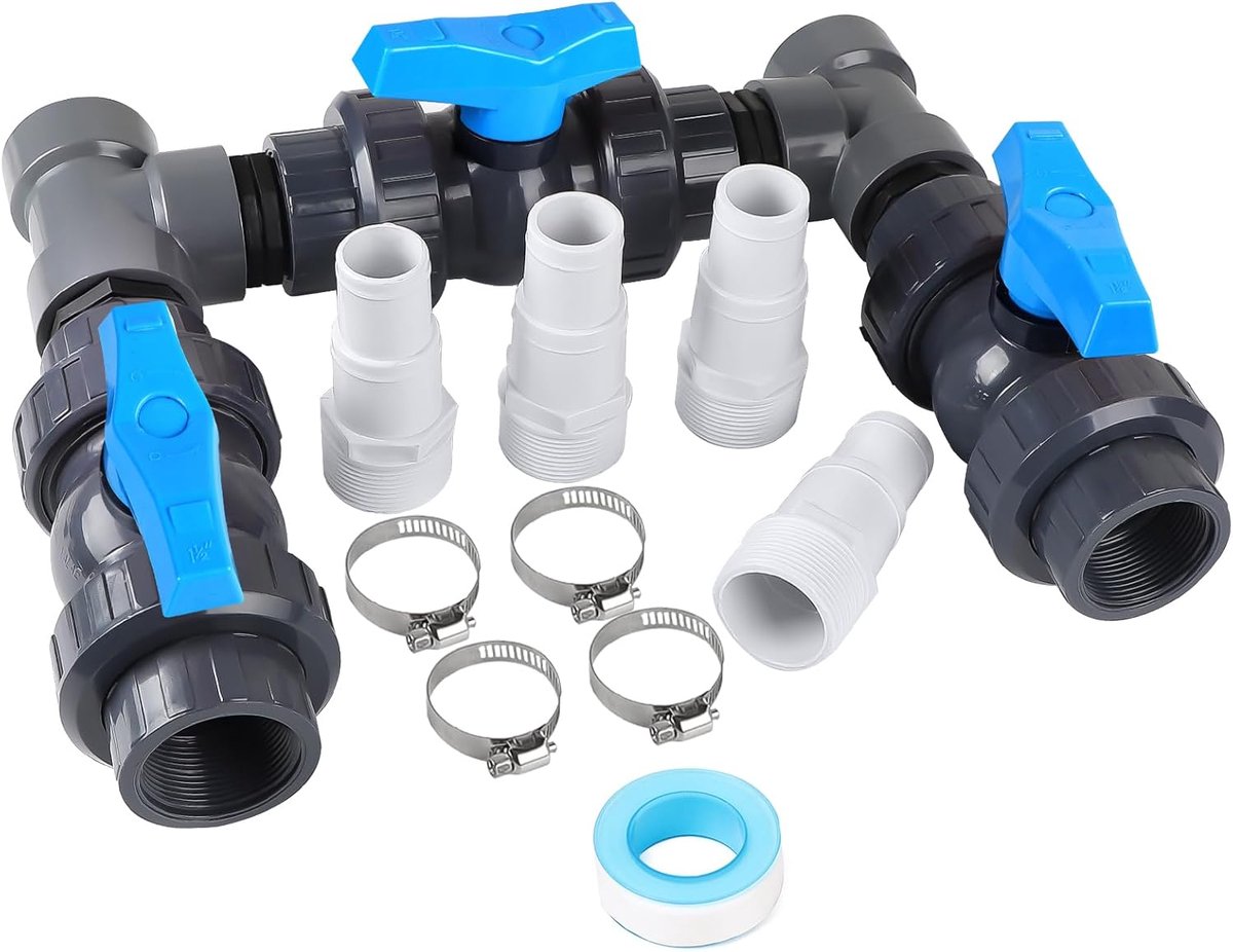 Pool Bypass Set 32/38mm - PVC - Precisie Waterflow Controle - Optimaliseer uw zwembadinstallatie - ShopVlot
