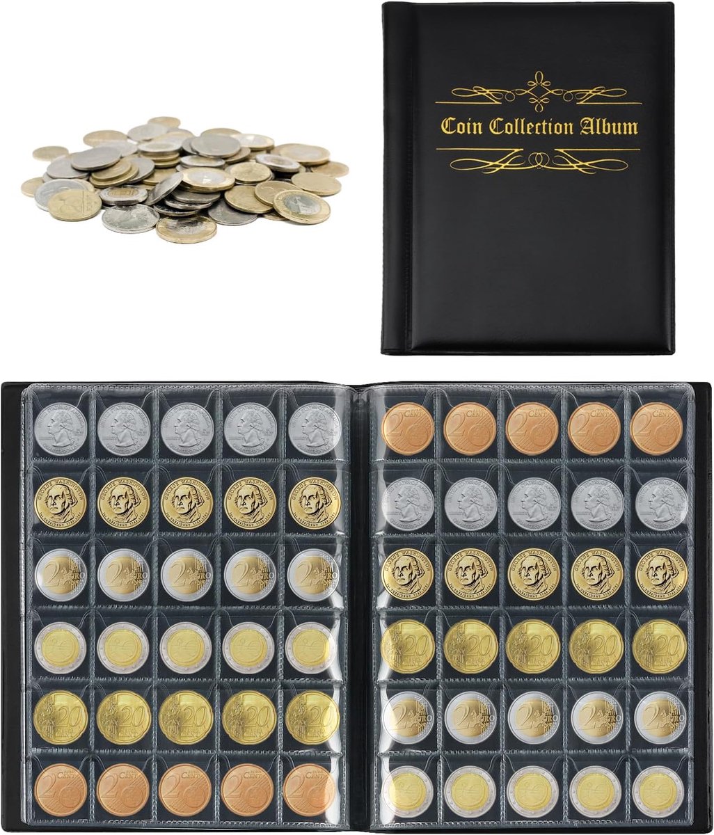 Muntopslagdoos 480 Stuks - Geperste Pennen Album - Parijse Muntboek - Ideaal voor Numismatiek Liefhebbers - ShopVlot