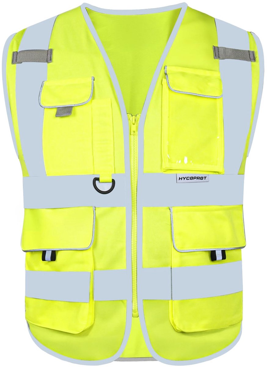 Veiligheidsvest XL - Reflecterend geel - Hoge zichtbaarheid - Ideaal voor werk - ShopVlot