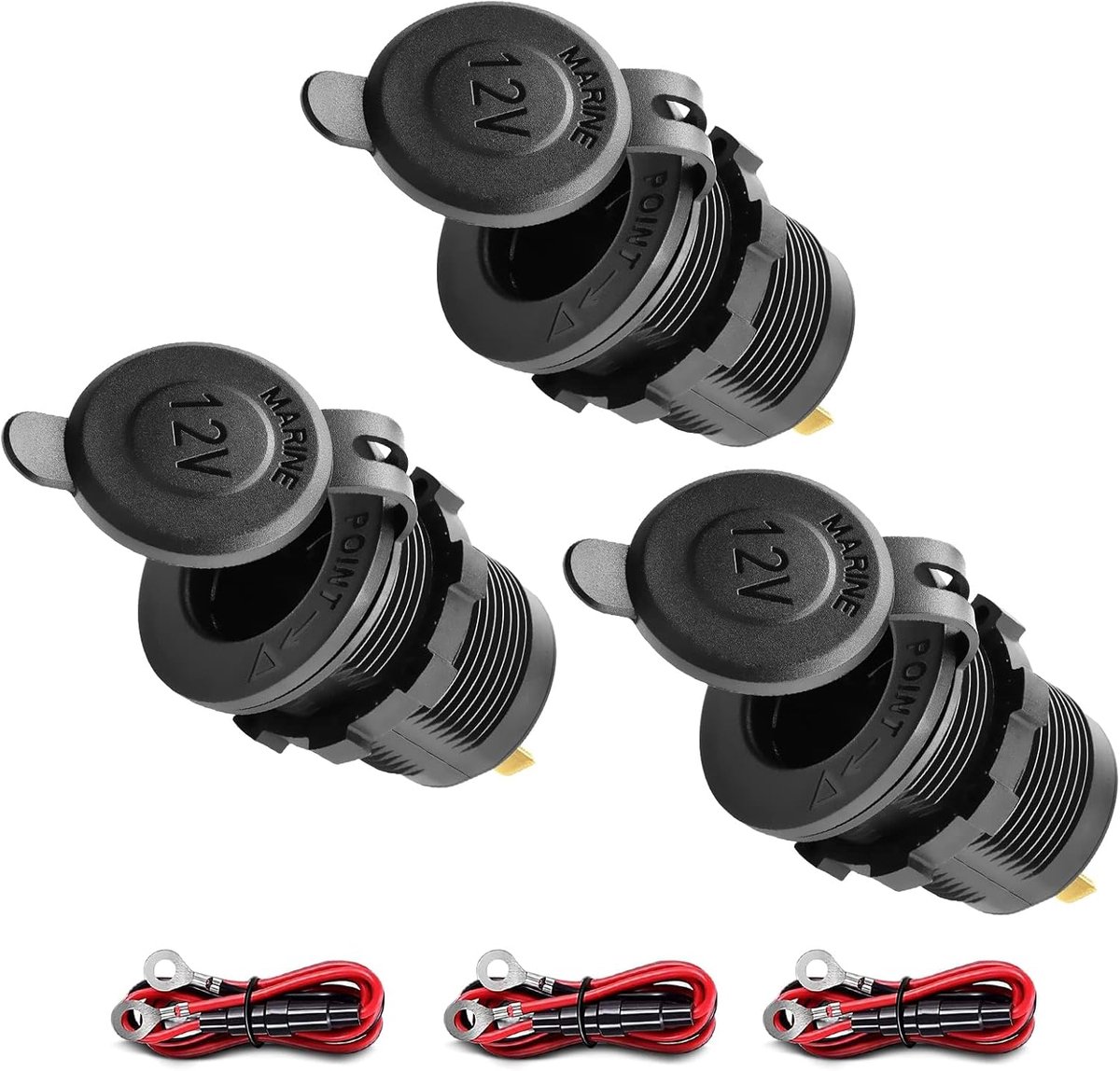 Cigarettenaansteker Waterproof 12V-24V - Marine Grade - Inclusief 0.6 m aansluiting - Ideaal voor voertuigen - ShopVlot