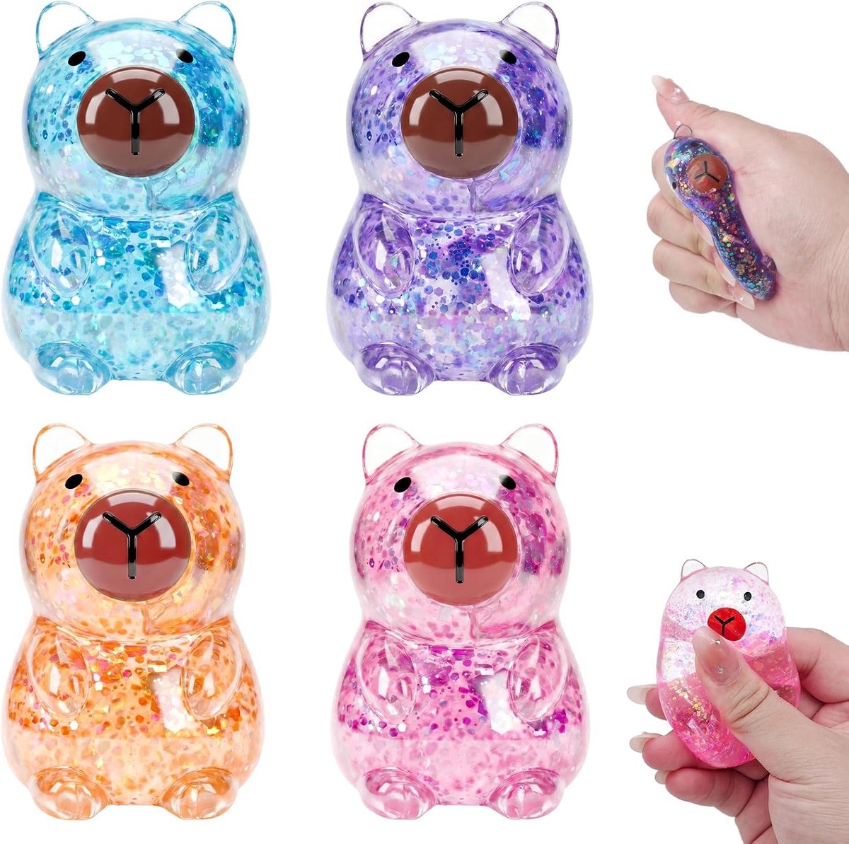 Antistressspeeltjes mini capibara - zachte stressballen - knijpspeeltjes - kalmerend effect - ShopVlot