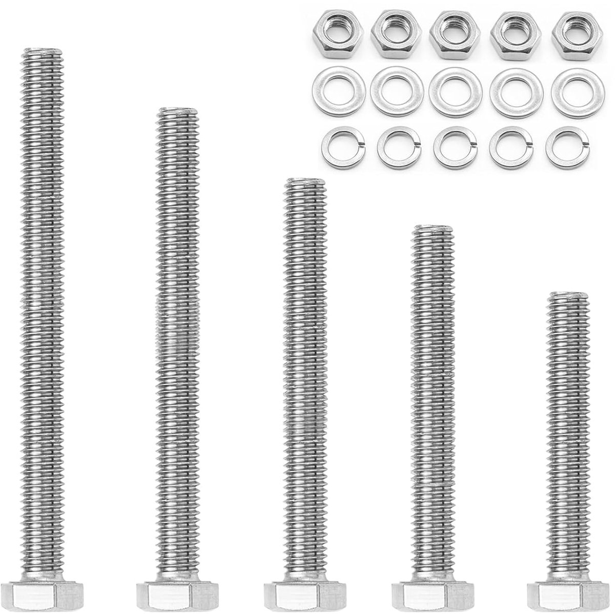 M6 Schroefset 104-delig - RVS - Assortiment met moeren en ringen - Geschikt voor diverse klussen - ShopVlot
