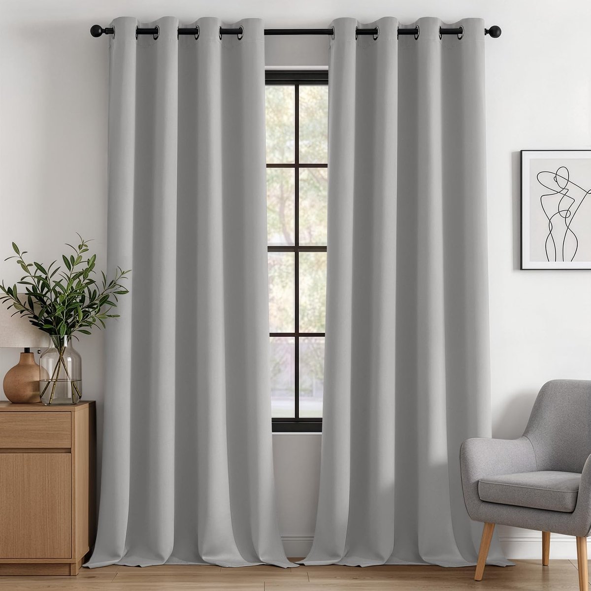 Verduisteringsgordijnen 140 x 260 cm - lichtgrijs - ondoorzichtig - maximale privacy en bescherming - ShopVlot
