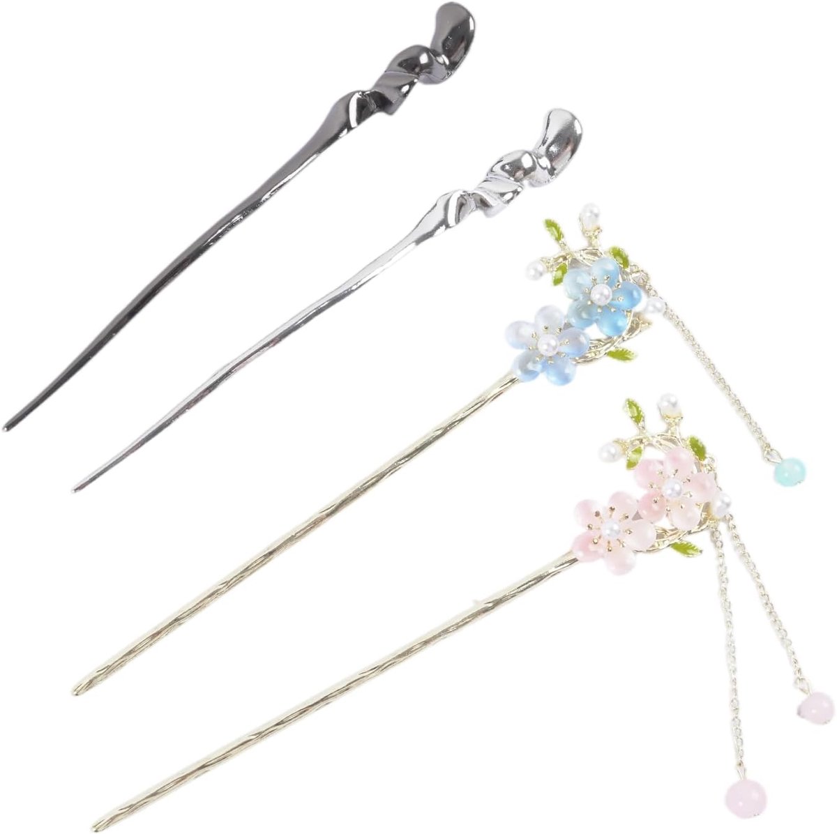 Haarspelden 4 stuks - Chinese haarspelden - Elegante retro bloemen - Perfect voor opvallende kapsels - ShopVlot