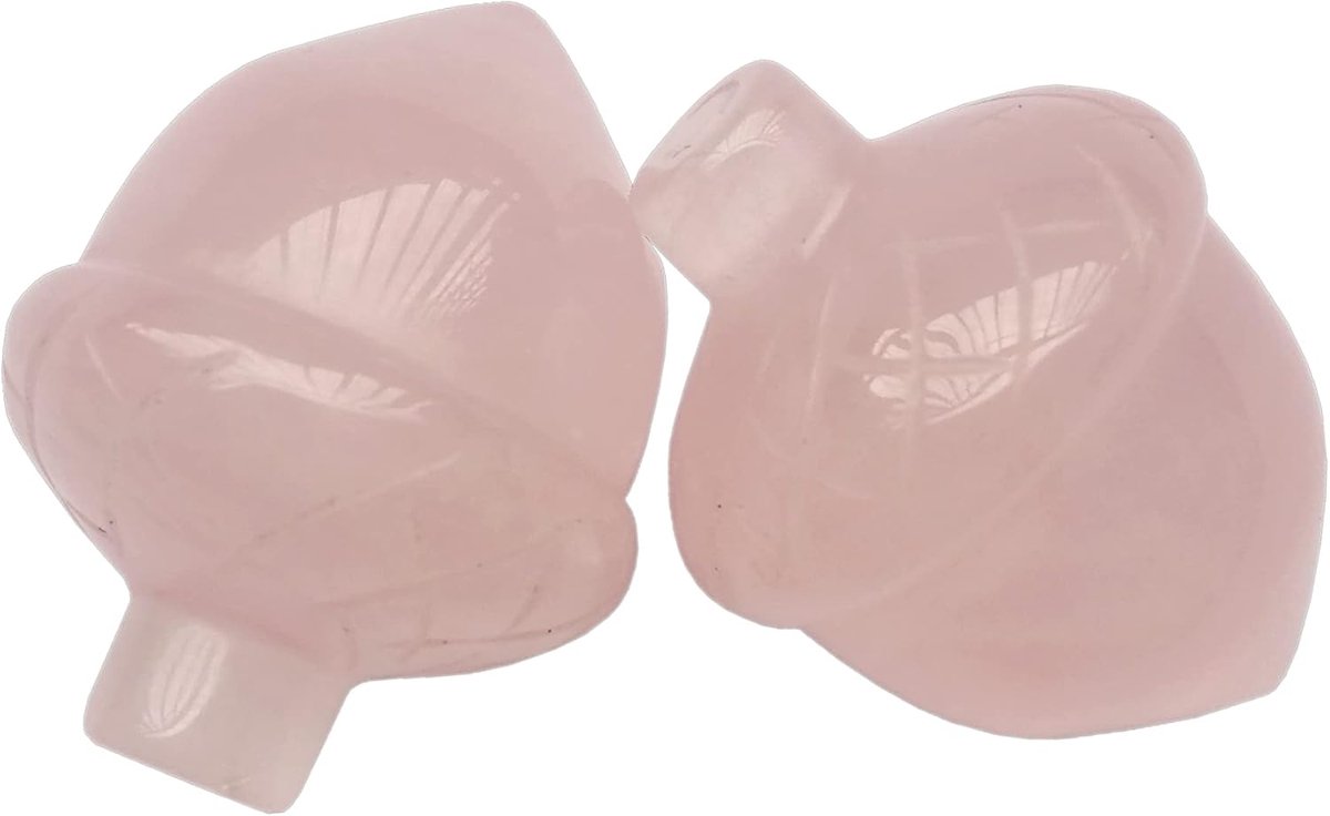 Rosekwarts decoratieve hazelnootfiguren 2pcs - 2,5 cm Reiki kristallen - genezende palmstenen - ShopVlot