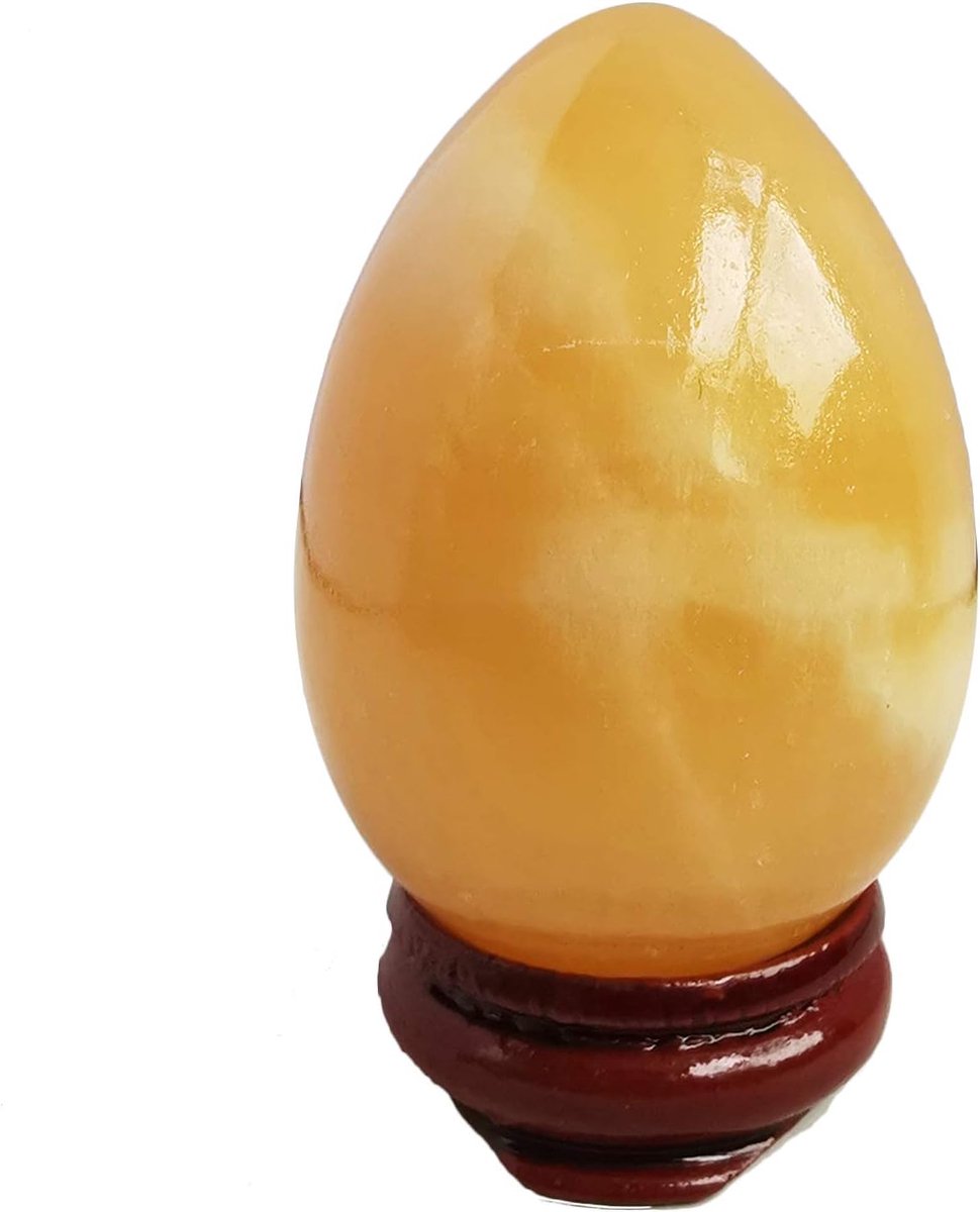 Jade ei meditatie 5x3.5cm - gele jade - chakra en home decoratie - voor zelfreflectie - ShopVlot