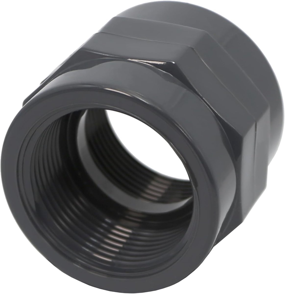 PVC Gewindemuffe 1 1/2 inch - Grijs PVC-U - Duidelijke overgang - Geschikt voor zwembad en vijver - ShopVlot