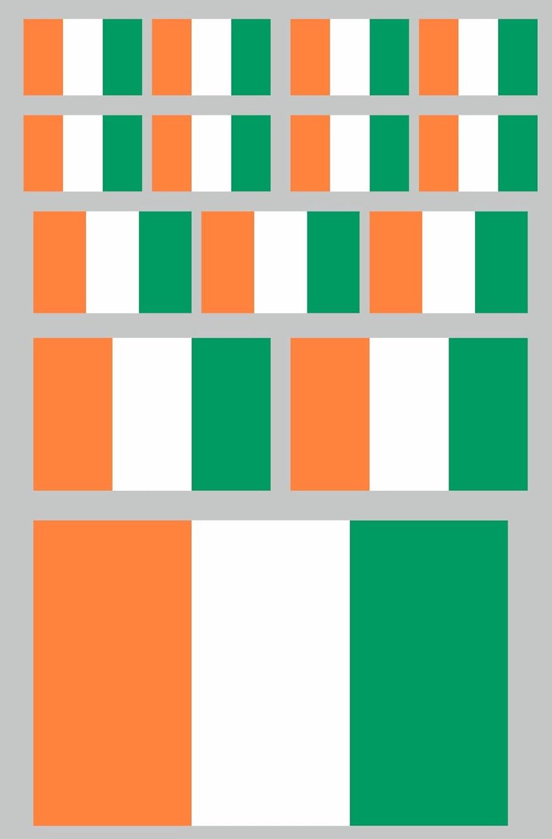 Sticker set Ierland 14 stuks - vinyl stickers - waterproof en UV-bestendig - perfect voor auto en motor - ShopVlot
