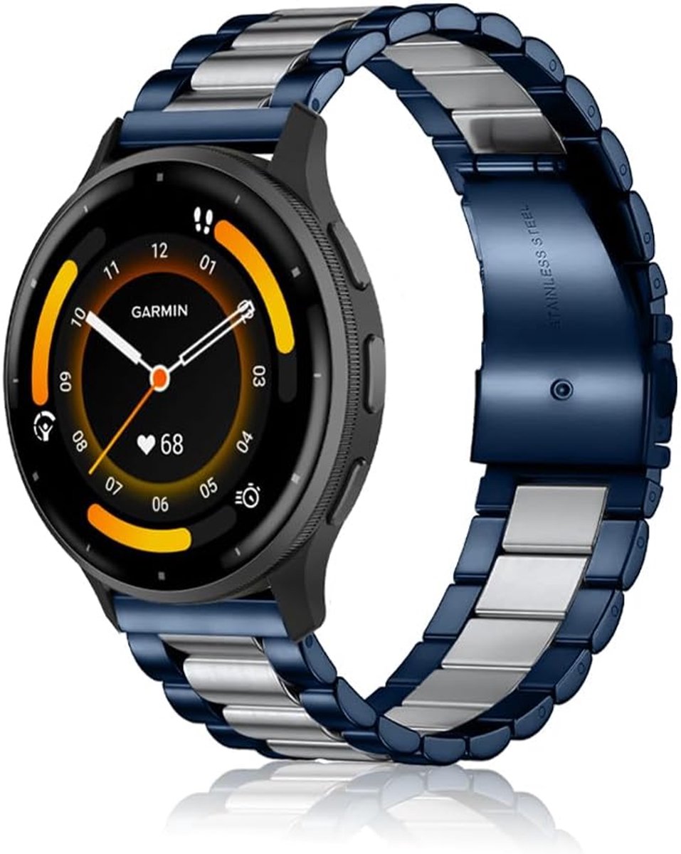 Horlogeband 22mm - Blauw Zilver - Strappy Design - Ideaal voor dagelijks gebruik - ShopVlot